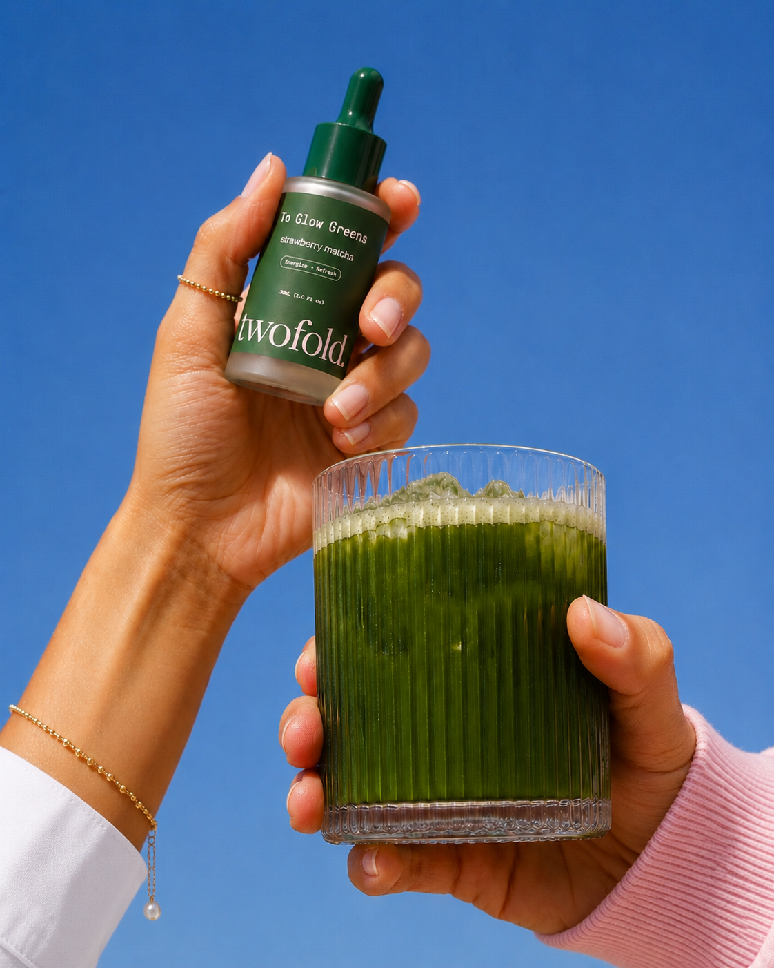 Meet To Glow Greens: dual-action greens powder and serum – TWOFOLD