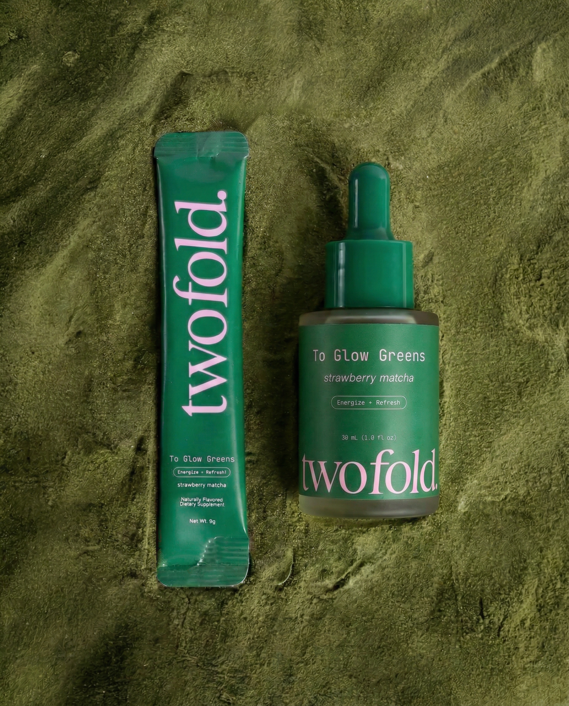 Meet To Glow Greens: dual-action greens powder and serum – TWOFOLD